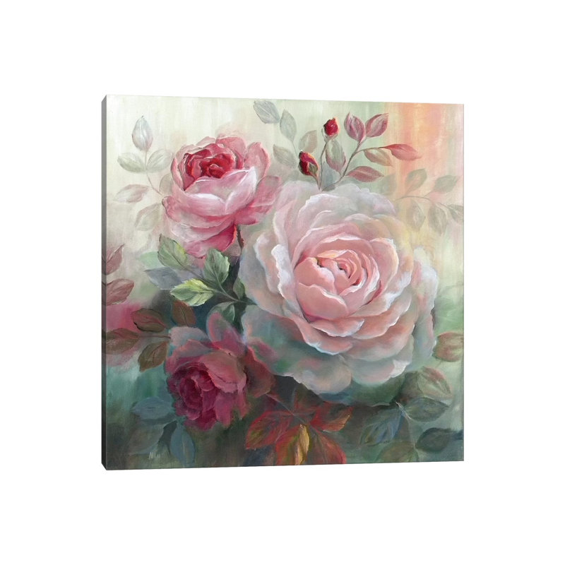White Roses II by Nan - Wrapped Canvas Gallery-Wrapped Canvas Giclée, 93.98 cm H x 93.98 cm W x 3.175 cm D