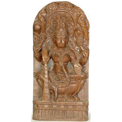 Déesse Lakshmi avec des pièces de pluie
