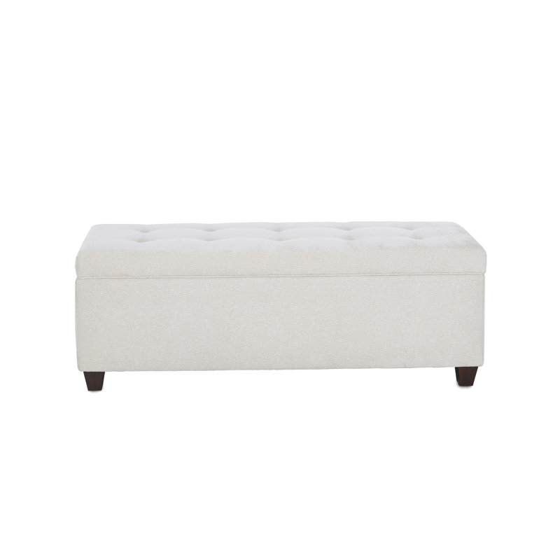 Cappiello Upholstered Storage Bench, Ivory