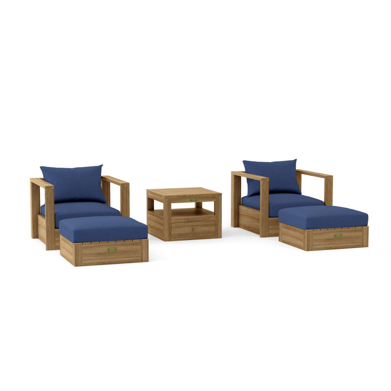 Ensemble de conversation modulaire 5 pièces Copacabana, Bleu