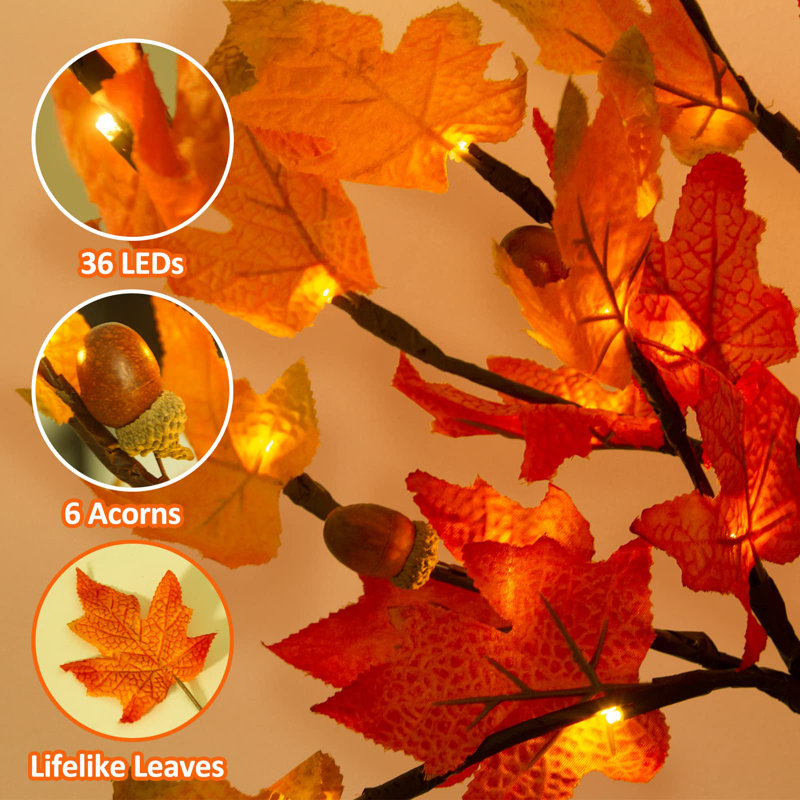 1.5FT Lighted Fall Maple Tree