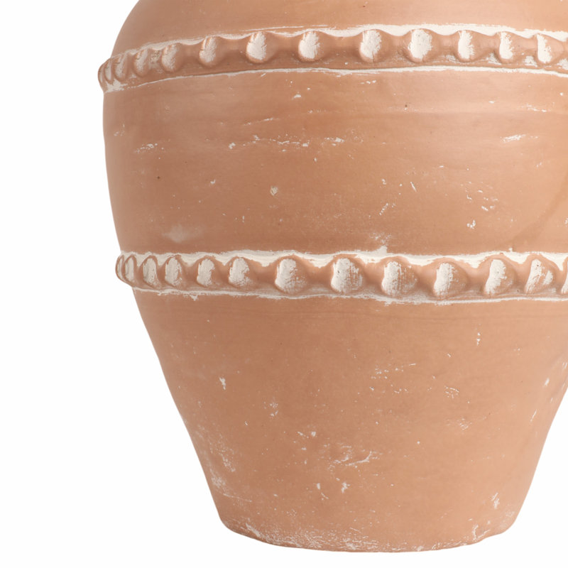 Vase traditionnel en terre cuite, terre cuite, H 16 po x l 12 po x P 12 po, Rouge