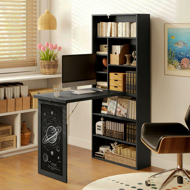 Bureau d'ordinateur mural, bureau à domicile convertible escamotable