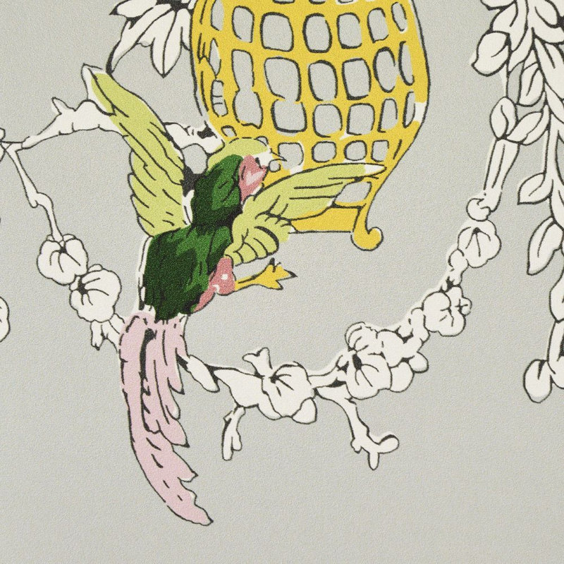 Papier peint Chinoiserie Moderne, Gris tourterelle