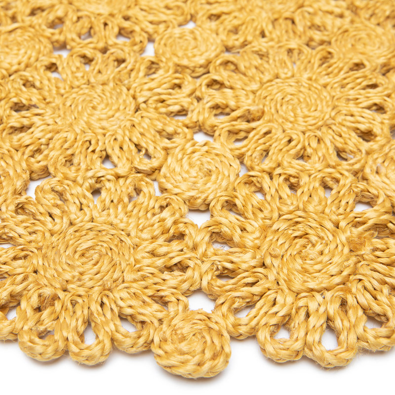 Bladwell Jute Round Placemat, Mustard