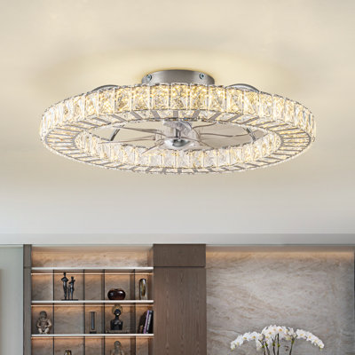 Crysatl Dimmable LED Ceiling Fan