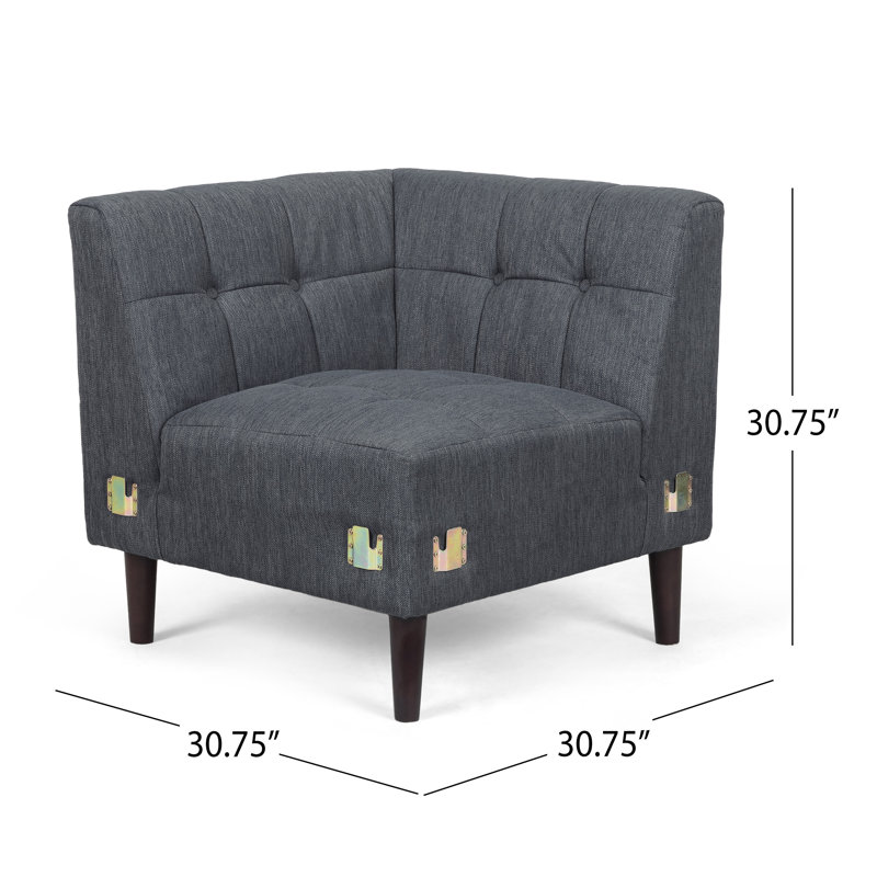 Brabant Upholstered Sectional Symmetrical, Charcoa Polyester