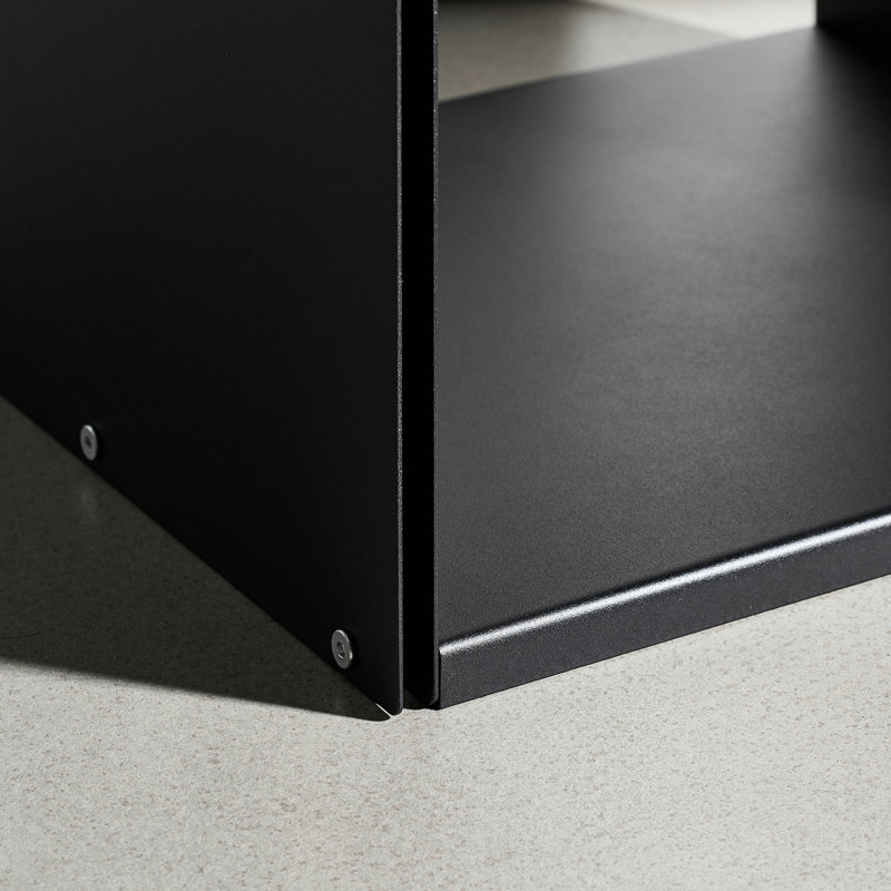 Table d'appoint avec rangement en métal Modern, Black