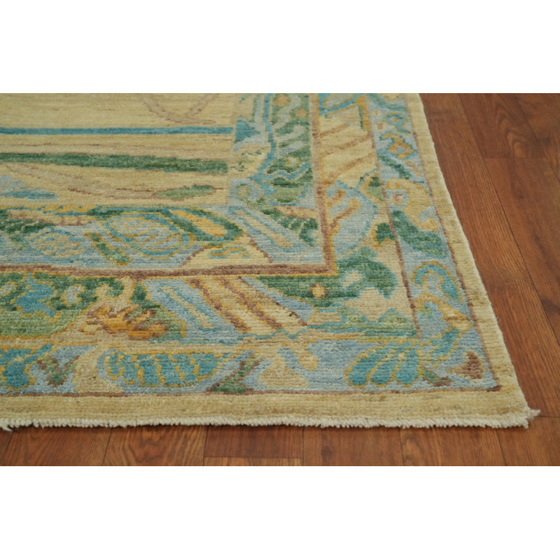 Tapis turc transitionnel en laine Oushak 6 x 9