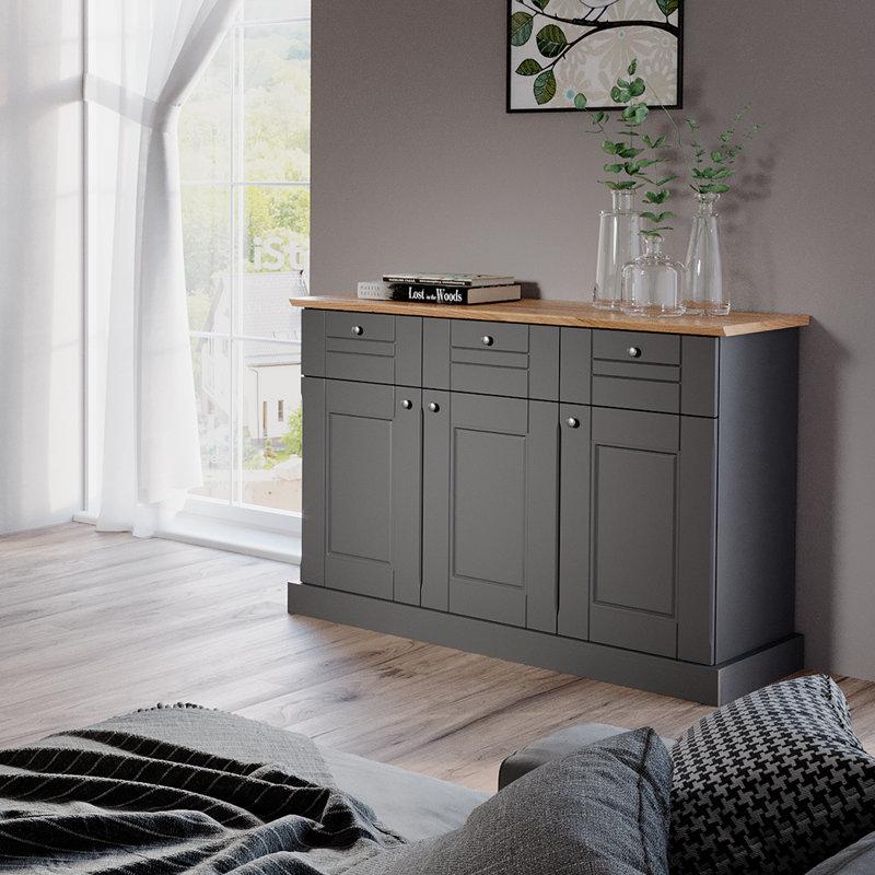 Burlwood 121.4cm Sideboard, Grey