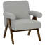 Chaise d'appoint Cashmere avec siège large et accoudoirs rembourrés blanc-102477613