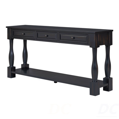 Console Table 63" Long Console Table With Drawers And Shelf For Entryway, Hallway, Living Room (Espresso, OLD SKU: WF314993AAB), Table