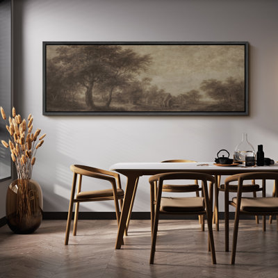 Grande impression sur toile encadrée - impression de paysage rétro pour décoration rustique