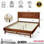 Structure de lit plateforme en bois massif Gerrell avec tête de lit sculptée - style Mid-Century moderne, capacité de 800 lb, support de matelas, aucun sommier requis, garantie de 5 ans-112609343-112609345