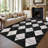 Washable Rug Modern Checkered Rugs Lattice Distressed Minimalist Aesthetic Rugs for Bedroom Laundry Farmhouse-1817025084-1817025026