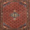Tapis traditionnel rouge / bleu / orange Dilsen