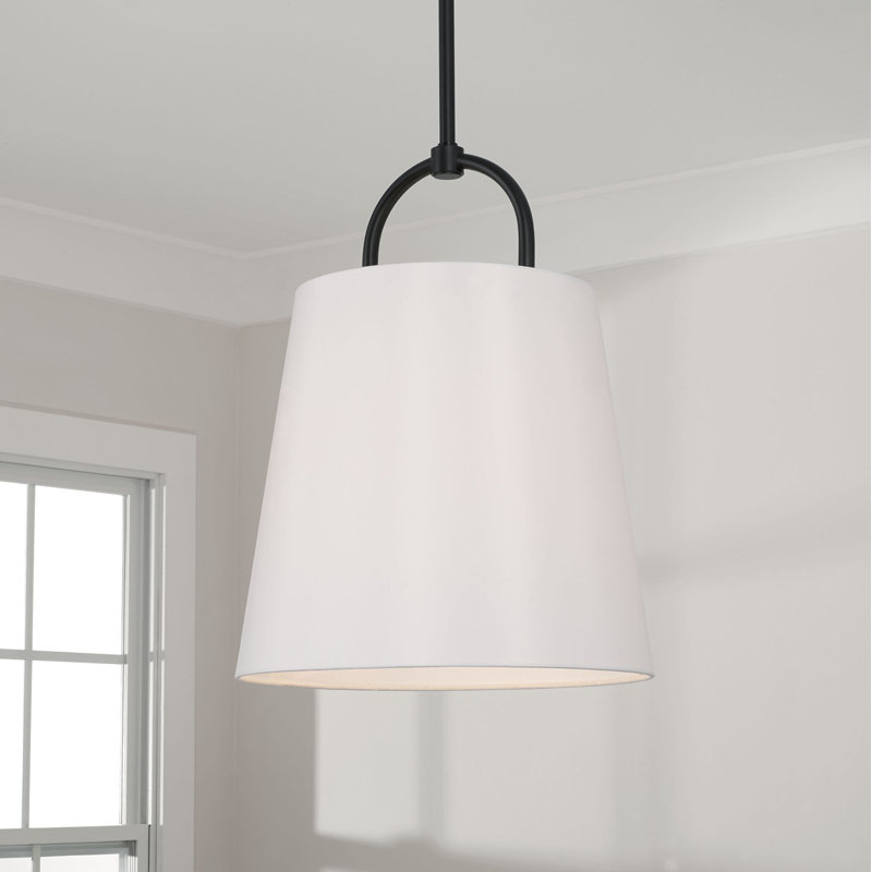 Luminaire suspendu à 1 lumière Kipling Elo, Noir, H 21 po x l 16 po x P 16 po