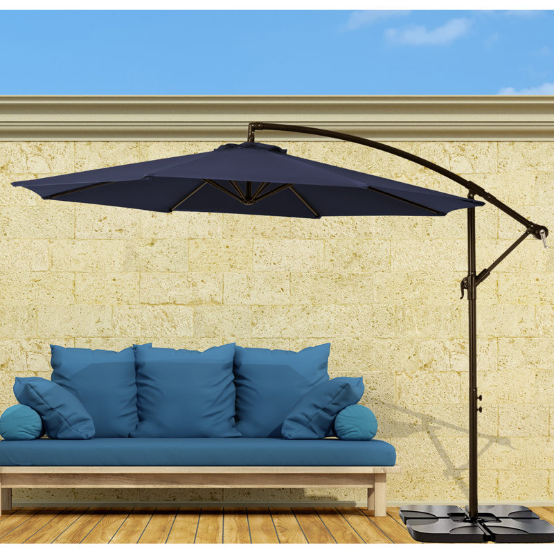Parasol en porte-à-faux 120 po Haque, Bleu marine