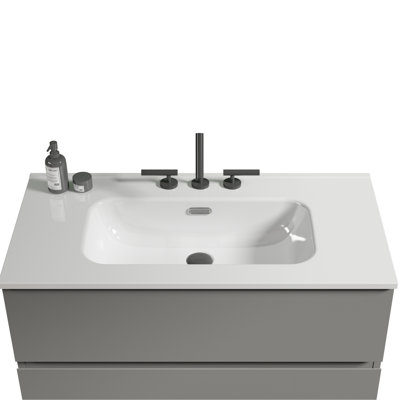 Lavabo en céramique brillante, nettoyage sans effort, conception blanche sans couture