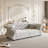 83.8" Oversized Chesterfield Pull Out Sofa Bed, Classic Roll Arm Velvet Couch with Flower Tufting-469100172