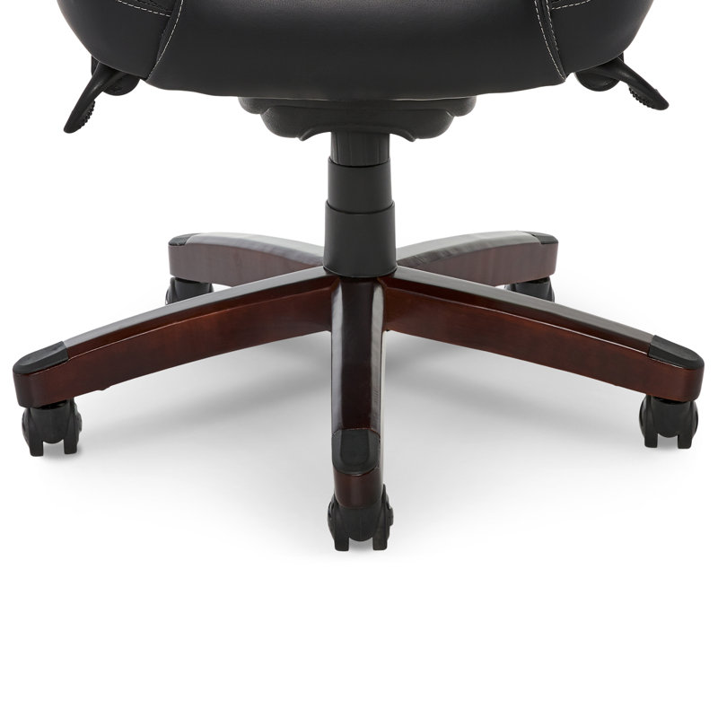 Ergonomic High-Back Black Leather Executive Swivel Chair with AIR Lumbar Support