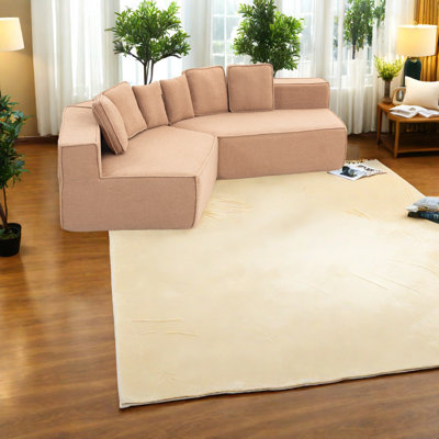 Canapés modulaires surdimensionnés, tissu de velours en peluche, canapé familial moderne et confortable