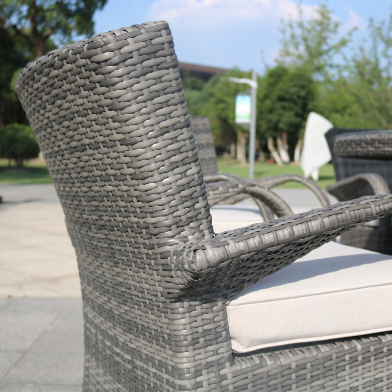 Chaise de salle à manger 2 pièces avec coussins Medea, Gris