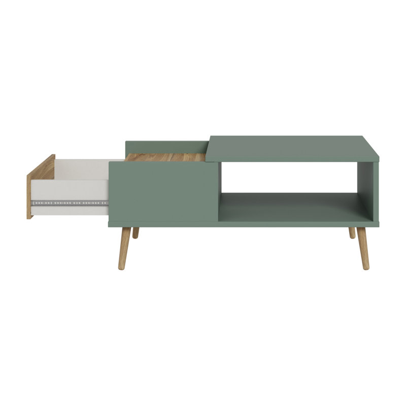 HARLLSON Coffee Table with Storage, Sage/Oak