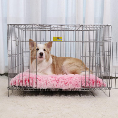 Pink 23 inch Donut Round Calming Anti-Anxiety Dog Burrow Cave Bed