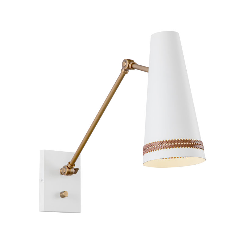 Matte Black and Hazelnut Leather Wall Sconce