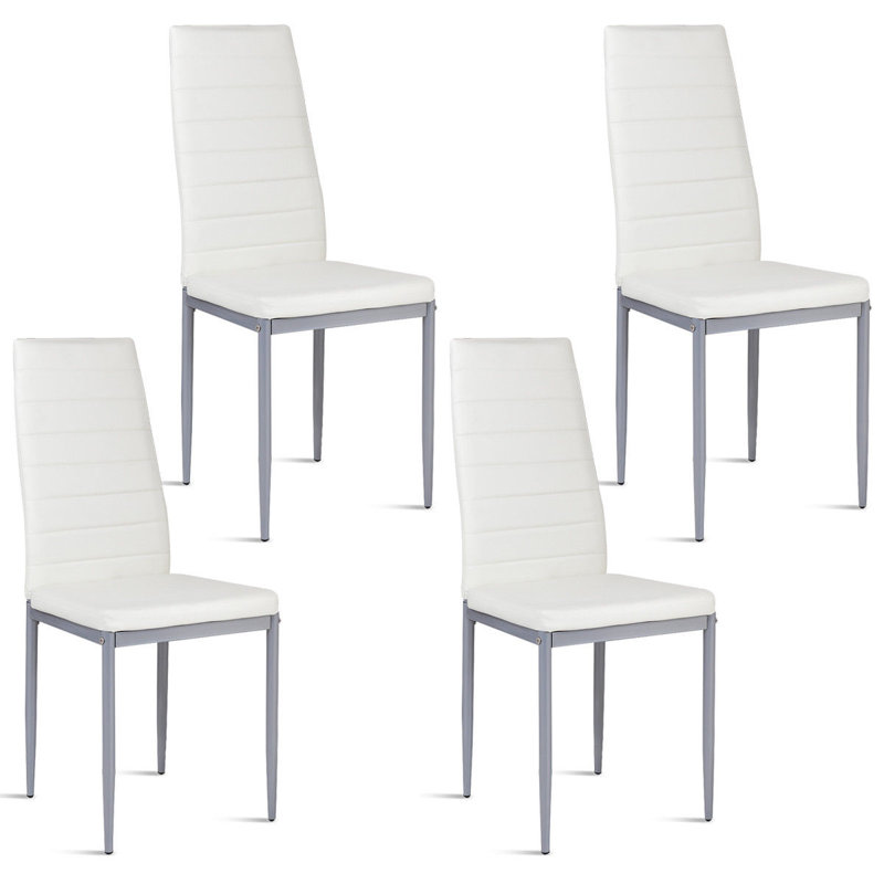 Chaise parsons en simili cuir Kymani, blanc