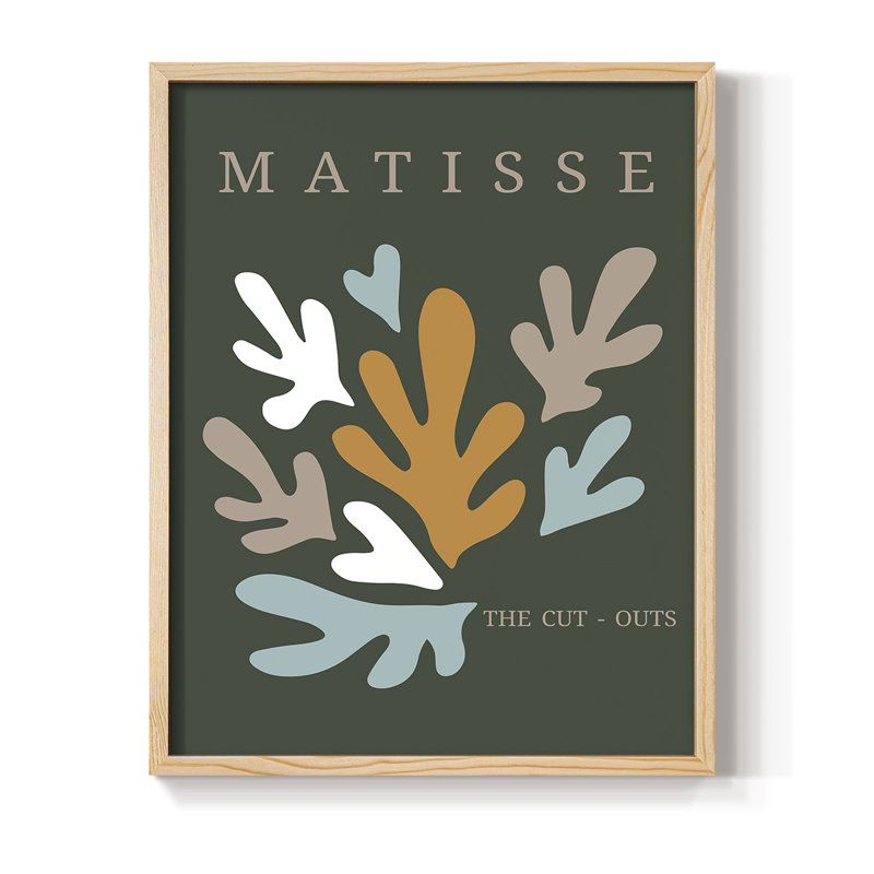 Matisse CD III, reproduction d'art encadrée - bois massif, Naturel, 11" H x 9" W
