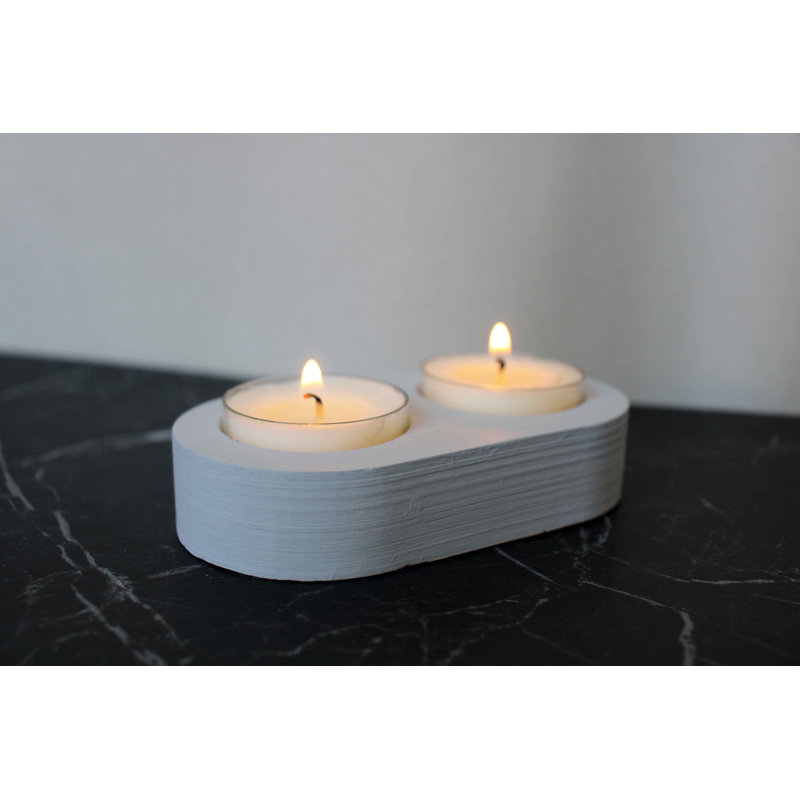 Concrete / Cement Tabletop Tealight Holder, Grey