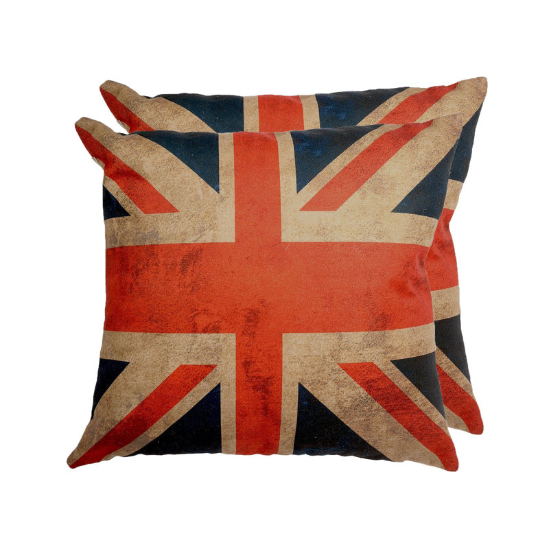 Housse de coussin drapeau avec insert en polyester - ensemble de 2