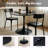 31.5" Black Round Tulip Table – Light Luxury with Metal Pedestal, Mid-Century Modern-2074964349