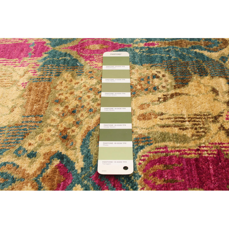 Tapis décoratif en laine de conception unique 4 pi 1 po x 6 pi 2 po AZIRA noué à la main New Age Lahore