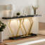 Console moderne 70,9 "avec plateau en faux marbre, canapé d'entrée pour salon-609742093-609742095