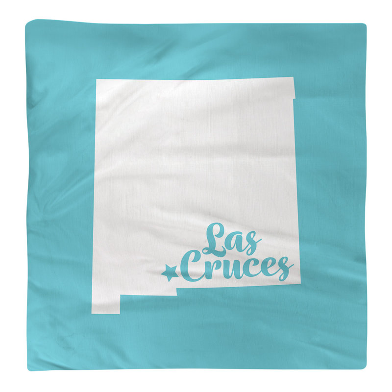 Cotton, Polyester Cities & Maps Square Napkin, Teal, 22" W x 22" D, Polyester