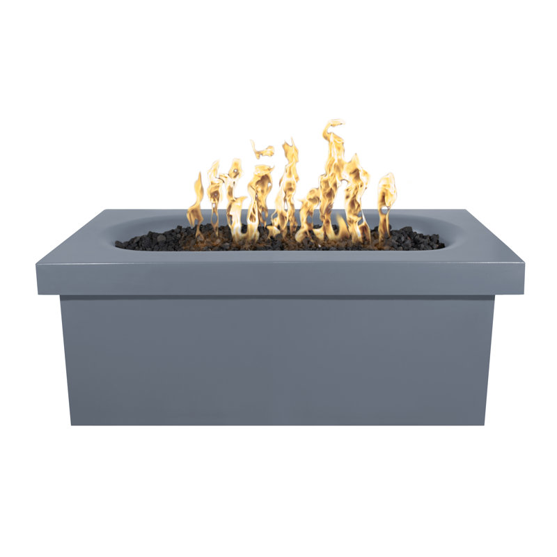 Ramona 24" H x 60" W Concrete Outdoor Fire Pit Table, Gray, Natural Gas