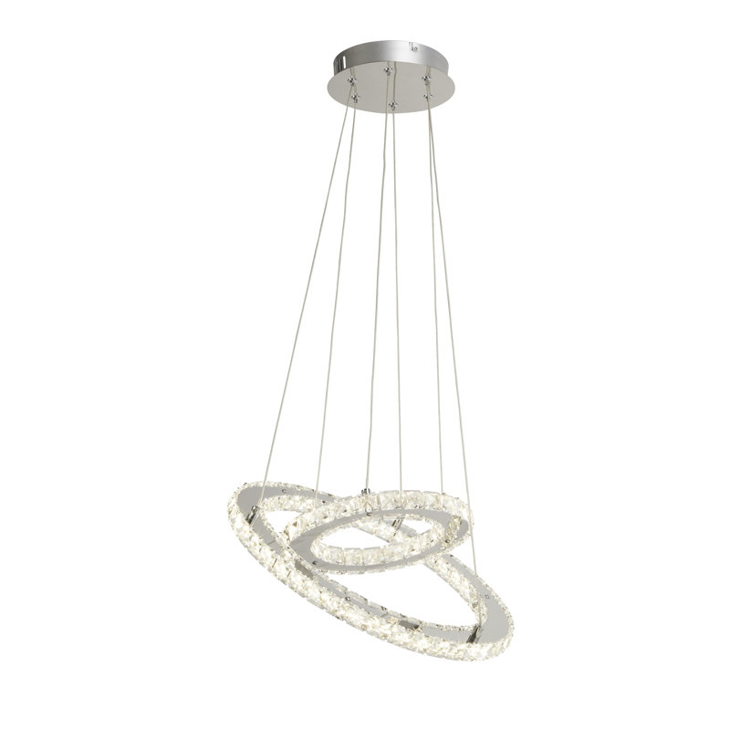 Edgar 2 - Light Silver LED Crystal Pendant