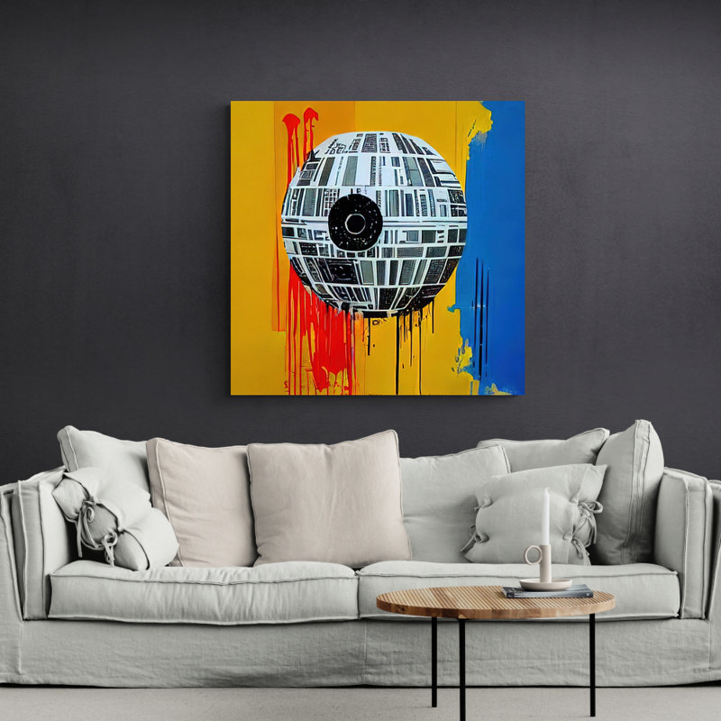 "Étoile de la mort" par Stephen Chambers, impression sur toile tendue, H 15 po x l 15 po x P 1,5 po