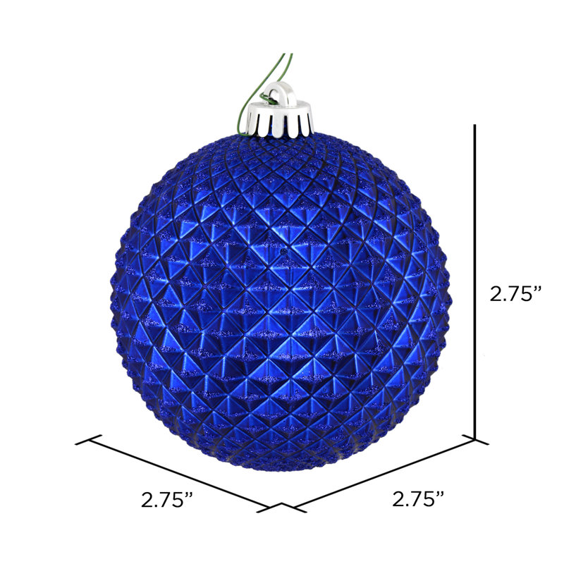 Durian Glitter Ball Ornament, Cobalt Blue