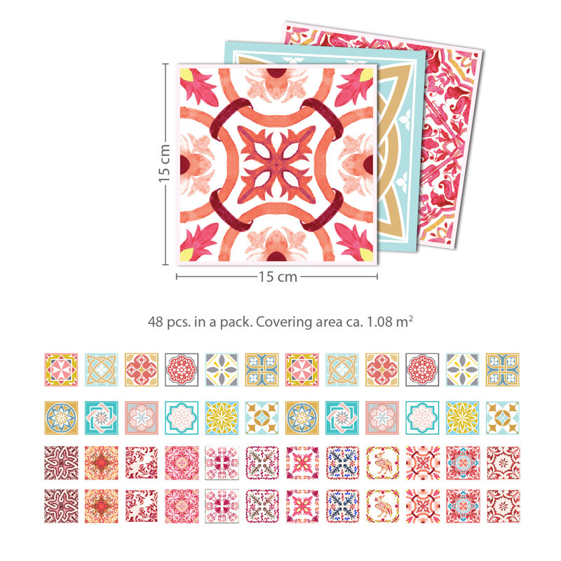 Gartman 15cm x 15cm PVC Mosaic Tile Sticker