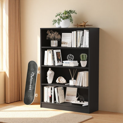 Bibliothèque pour bibliothèque de bureau à 4 tablettes de 48 pouces de hauteur pour bibliothèque de salon moderne à 4 niveaux
