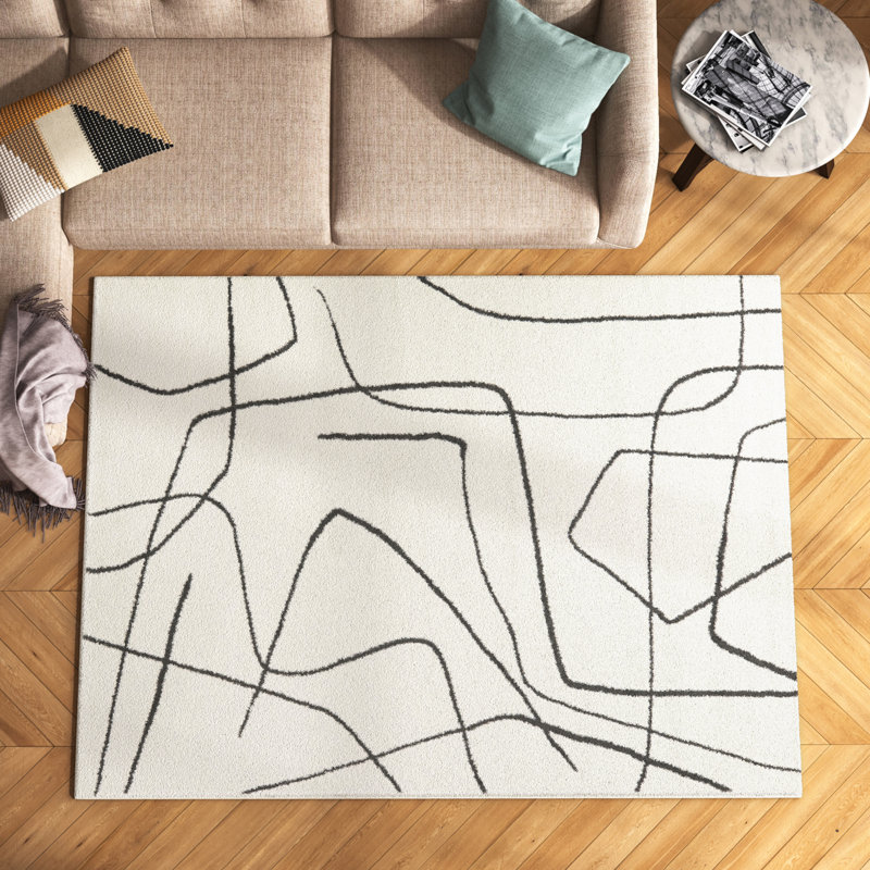 Goodrow Abstract Indoor Rug, Rectangle 5'3" x 7'