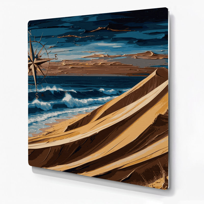 «Nautical Sand dunes», art mural en métal brun, H 12 po x l 12 po