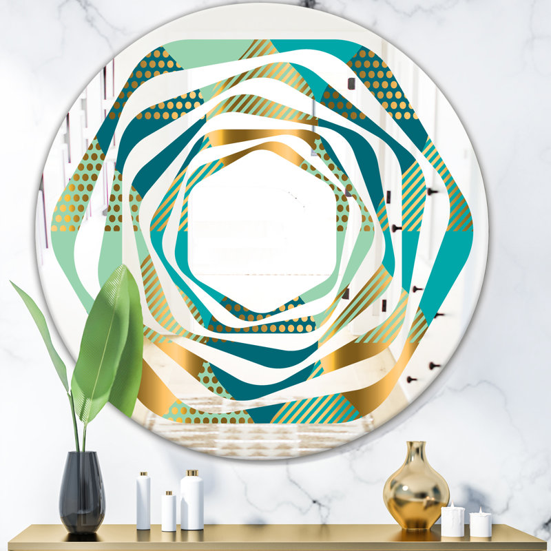 Miroir mural Coastal, H 23,6 po x l 23,6 po, Whirl Luxury Drops II