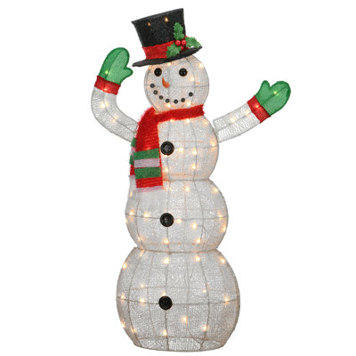 48 in. Snowman with Clear Lights