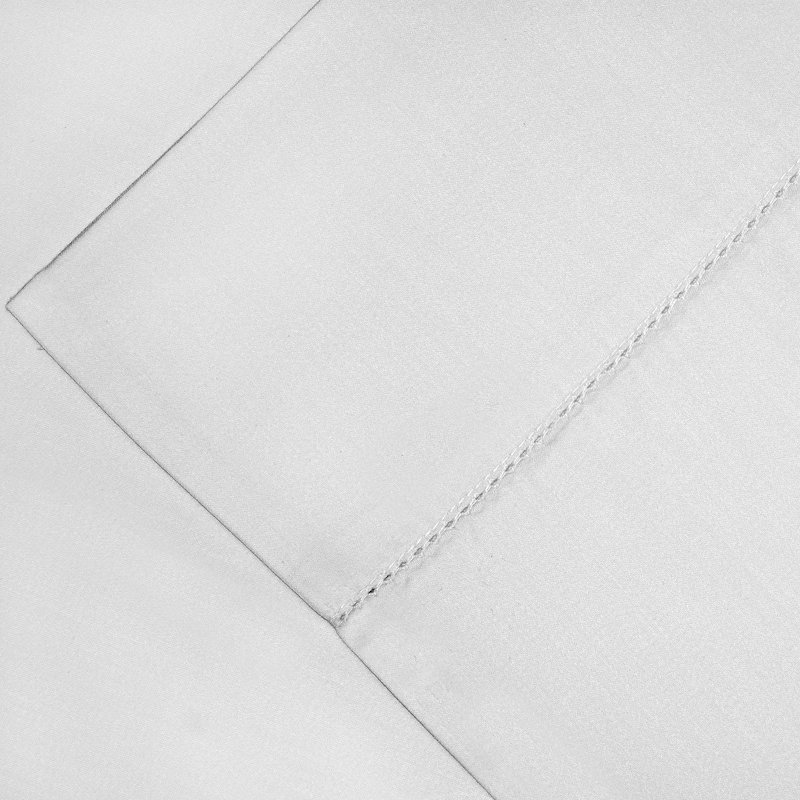 594 Solid Sateen 100% Cotton Sheet Set, Queen Sheet Set + Fitted Sheet + 2 Pillowcases, White