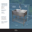 TFH-3622-SS 36'' L x 22'' W Free Standing Laundry Sink with Faucet